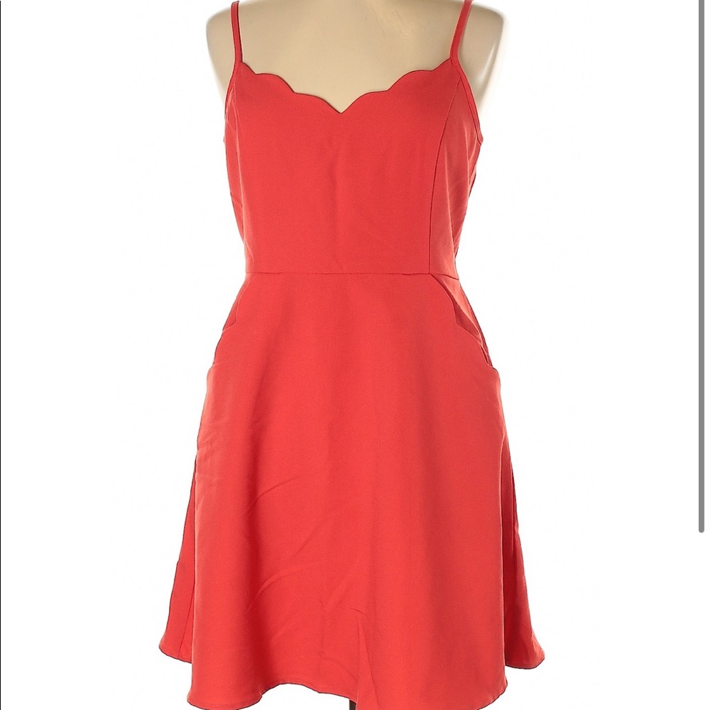 Market & Spruce Women’s 20W red scalloped dress